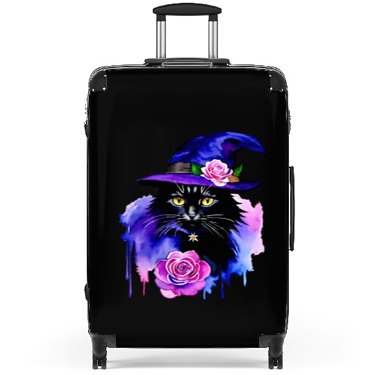 Watercolor Cat Halloween Sublimation Suitcases