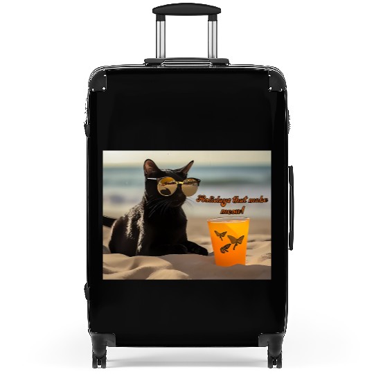 beach, kitten and drink. Holidays that make meow Suitcases