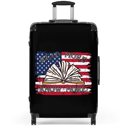 School Library Patriotic US Flag Funny For Librari Suitcases