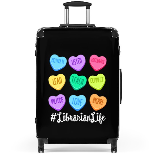 Librarian Life Teacher Valentines Day Pastel Candy Suitcases