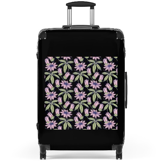 Beautiful pink flowers pattern. Suitcases