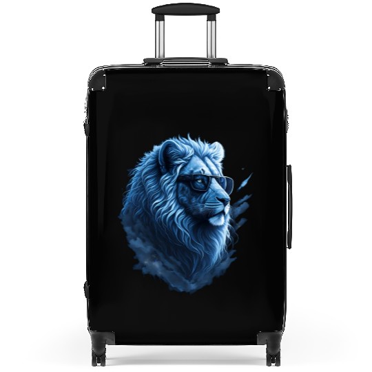 Cosmic King: A Majestic Lion Ruling the Galaxies Suitcases
