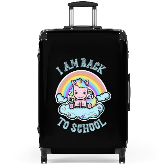Funny Back to School Kawaii Rainbow Unicorn Suitcases
