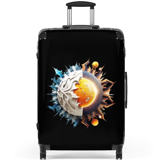 White background sun planet logo fantasy Suitcases