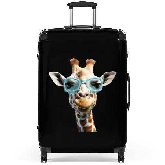 Giraffe Wearing Blue Sunglasses Wildlife Animal Suitcases