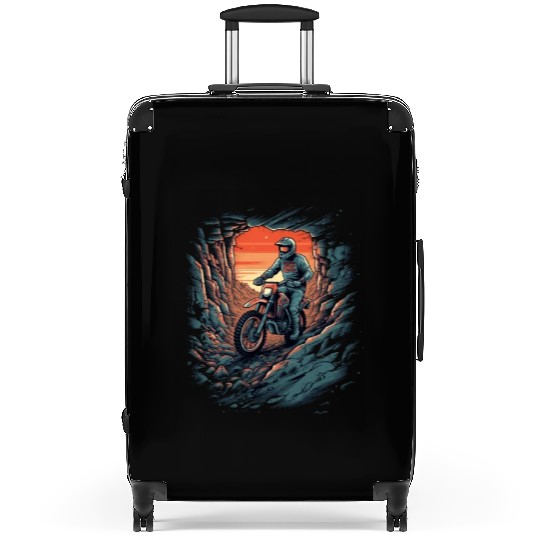 Dirt Bike Rocky Terrain Offroad Biker Motocross Suitcases