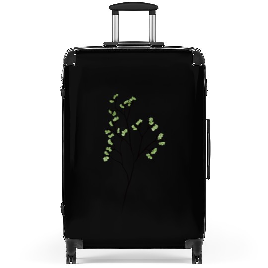 Green Plant Minimalist Botanical Art Suitcases