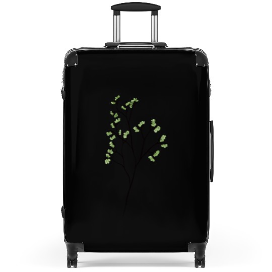 Green Plant Minimalist Botanical Art Suitcases