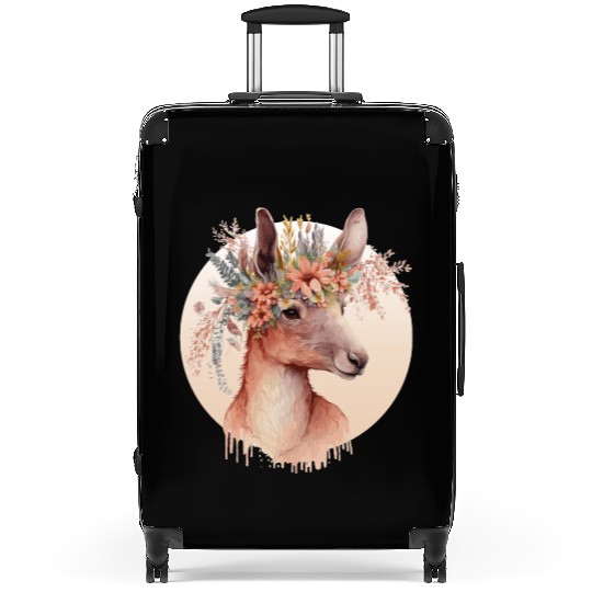 Cute Australian Kangaroo Flower Crown Animal Lover Suitcases