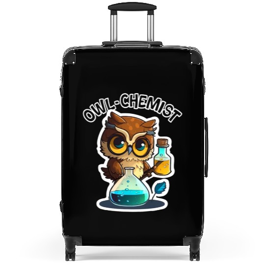 Science Cute Chemistry Nerd Owl Chemist Animals Ge Suitcases