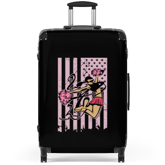 Usa Flag Cheerleader Cheergirl Cheerleading Suitcases