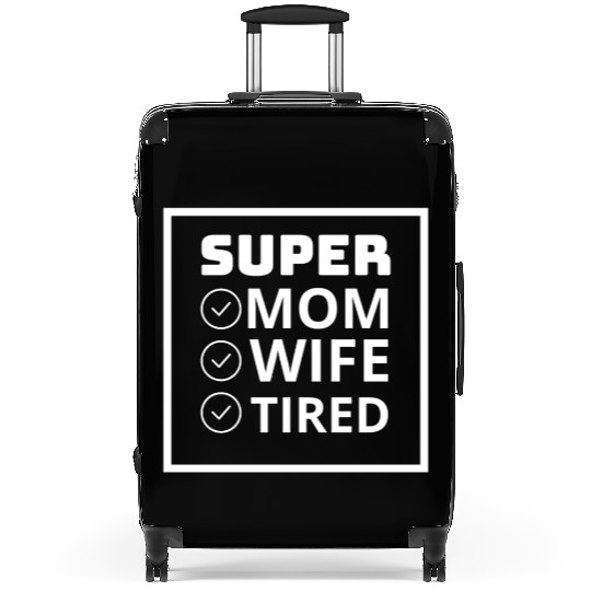 vintage international women's day mom,wife,tired Suitcases