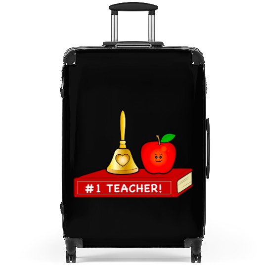 Teacher Appreciation Cute Apple And Bell With Book Suitcases