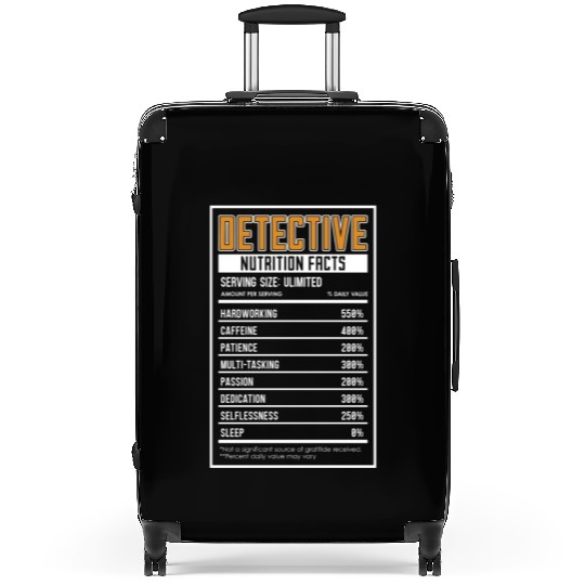Detective Nutrition Facts Law Enforcement Police Suitcases