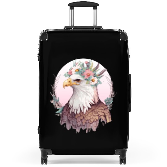 Birds Of Prey Bald Eagle Flower Crown Floral Birdi Suitcases