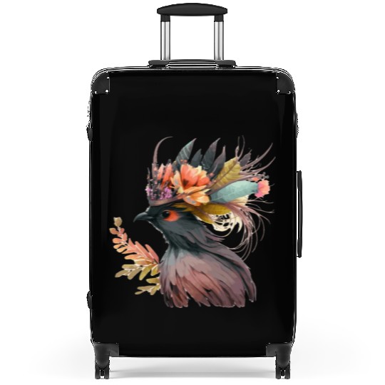 Cute Bird Of Paradise Bird Flower Crown Pet Birds Suitcases