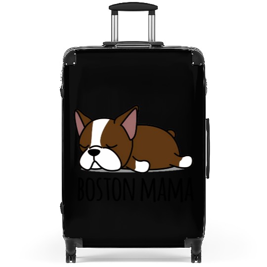 Red Boston Terrier Boston Mama Suitcases