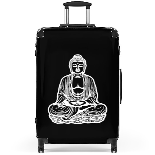 Far Eastern Buddha Lotus Meditation Tattoo Style Suitcases