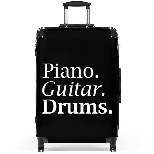 Piano. Guitar. Drums. in White Suitcases