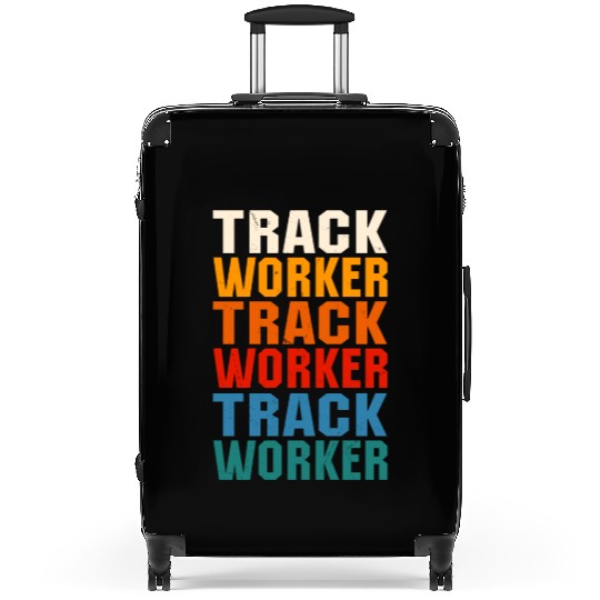 Awesome Track Worker Lettering Design Suitcases