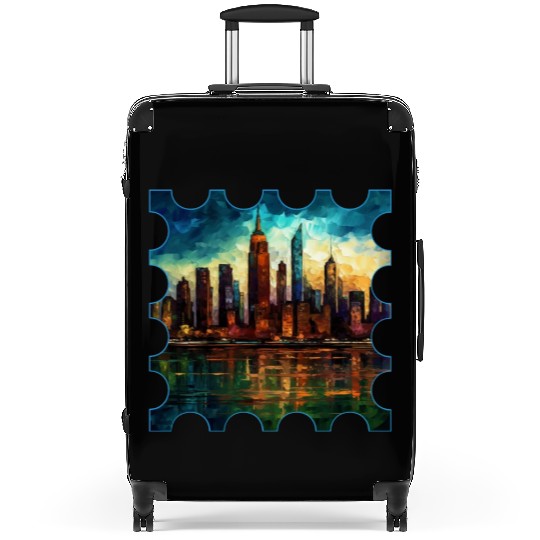 New York skyline Reverie A Symphony of Dreams Suitcases