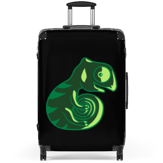 chameleon lizard bunny sweet Suitcases