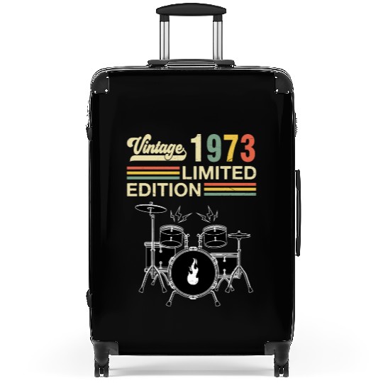 Vintage 1973 Drums 50th Birthday Drummer Suitcases