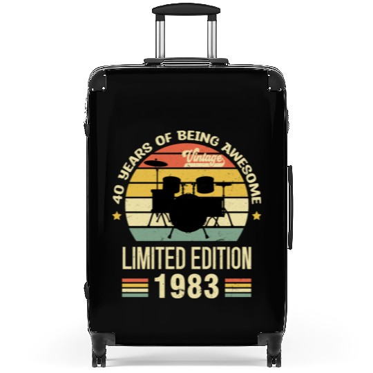 Vintage 1983 Drums 40th Birthday Drummer Suitcases