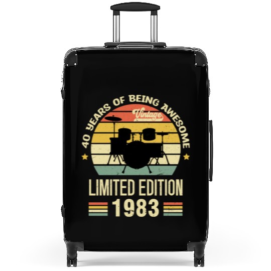 Vintage 1983 Drums 40th Birthday Drummer Suitcases