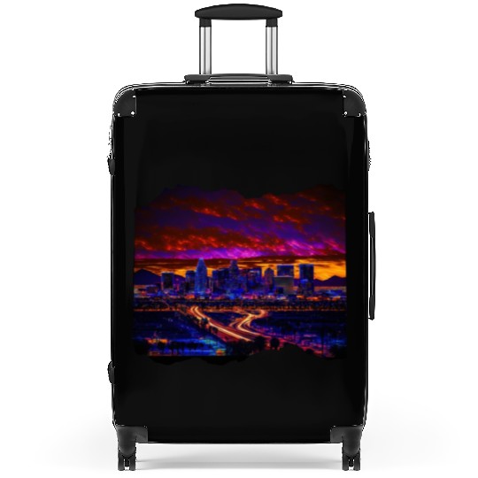 Phoenix Arizonna Skyline Neon Desert Nights Suitcases