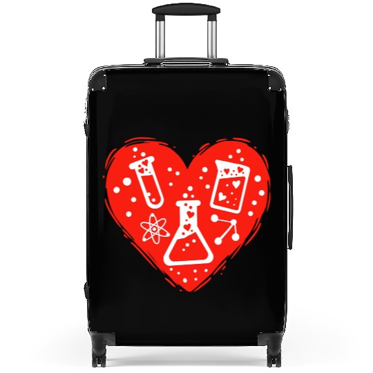 Science Physics Heart Valentines Day Chemist Physi Suitcases