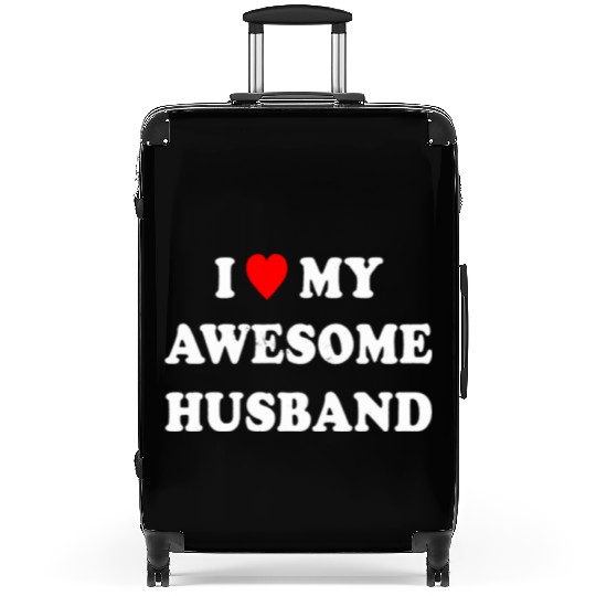 I Love My Awesome Husband Wife Just Married Suitcases
