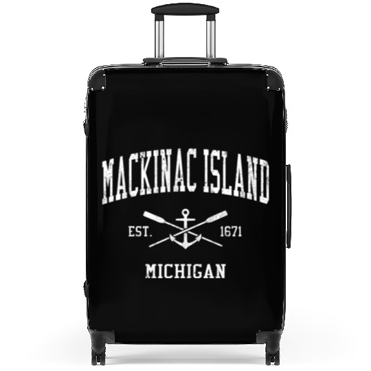 Mackinac Island Mi Crossed Oars Boat Anchor Sports Suitcases