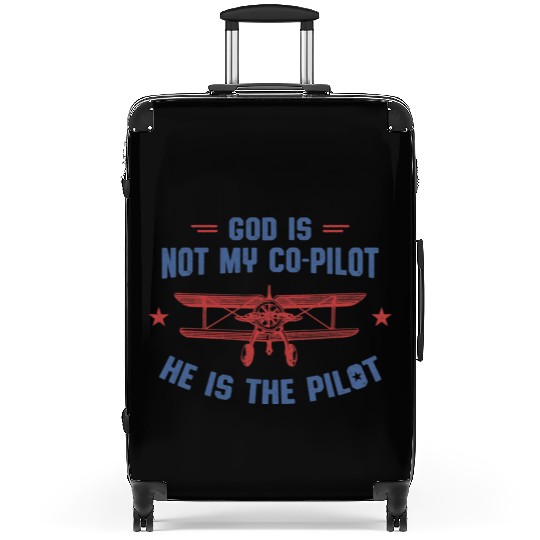 God is My Pilot Christian Aviation Merch Suitcases