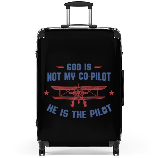 God is My Pilot Christian Aviation Merch Suitcases