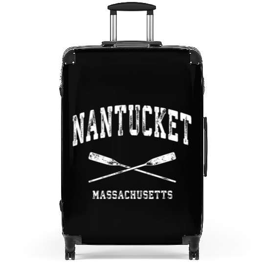 Nantucket Massachusetts Nautical Crossed Oars Suitcases