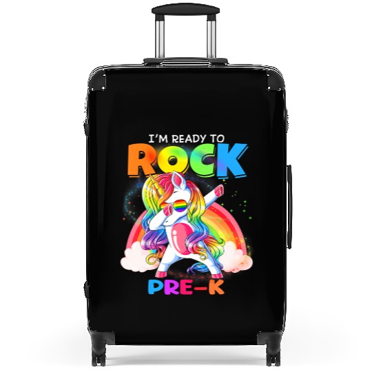 I'm Ready to Rock Pre-k Unicorn Back To School Boy Suitcases