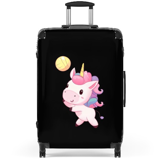 Cute Unicorn Playing Volleyball Suitcases