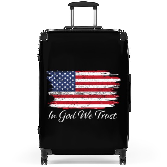 In God We Trust Us Flag Patriotic Suitcases