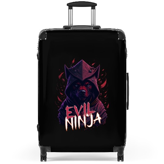 Powerful Boston Terrier Dog Ninja Suitcases