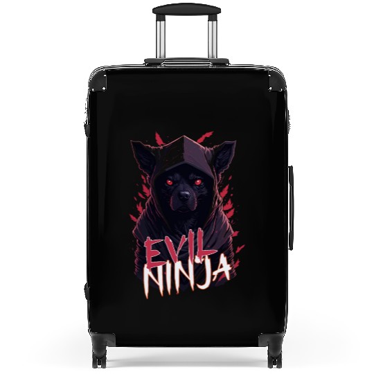 Powerful Boston Terrier Dog Ninja Suitcases