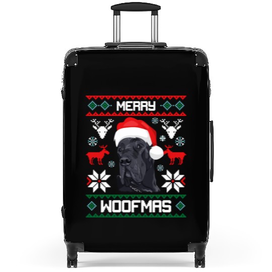 Great Dane For Merry Woofmas Suitcases