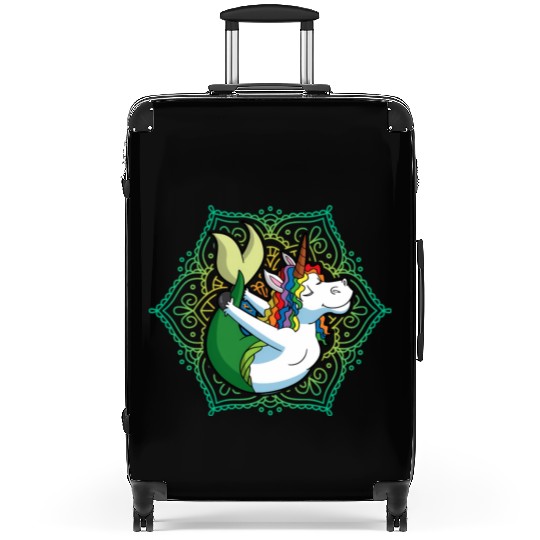 Yoga Unicorn Mermaid Mandala Zen Meditate Meditati Suitcases