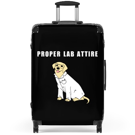 Proper Lab Attire Laboratory Dog Pun Science Suitcases