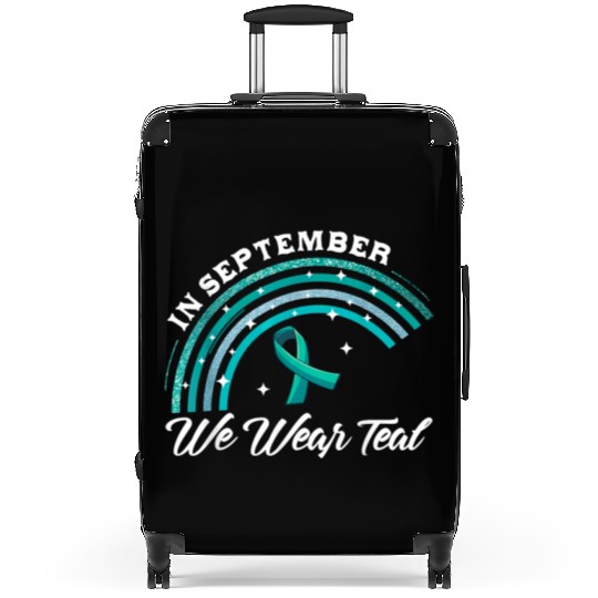 In September We Wear Teal Rainbow Pcos Awareness Suitcases