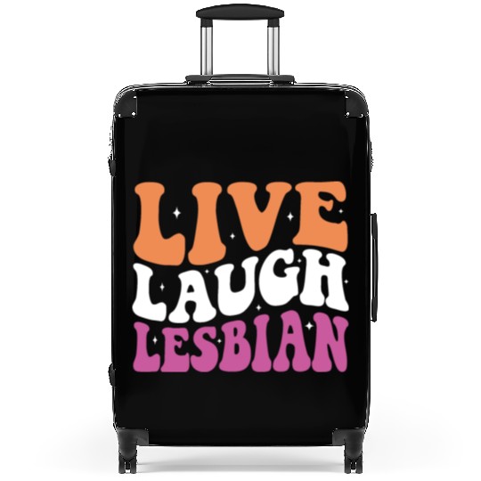 Live Laugh Lesbian LGBT Lesbians Pride Month Suitcases