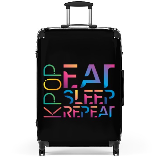 Eat Sleep K Pop Repeat Kpop Korean Hangul Seoul Suitcases