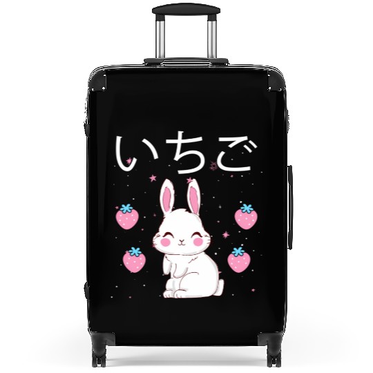 Strawberry Milk Bunny Aesthetic Vaporwave Anime Suitcases