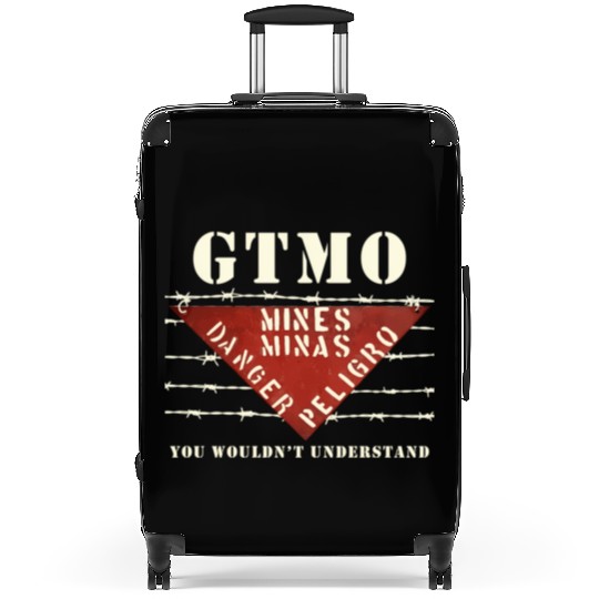 Gtmo Land Mine Barbed Wire Sign Guantanamo Bay Cub Suitcases