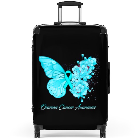 Ovarian Cancer Awareness Ribbon Teal Ovarian Cance Suitcases